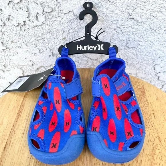 Hurley Toddler Blue Red Kona Surfboard Water Shoes - Picture 1 of 7